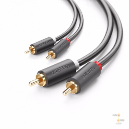 Kabel audio Ugreen AV104 (cinch) 2RCA (męski) / 2RCA (męski) 5m - szary