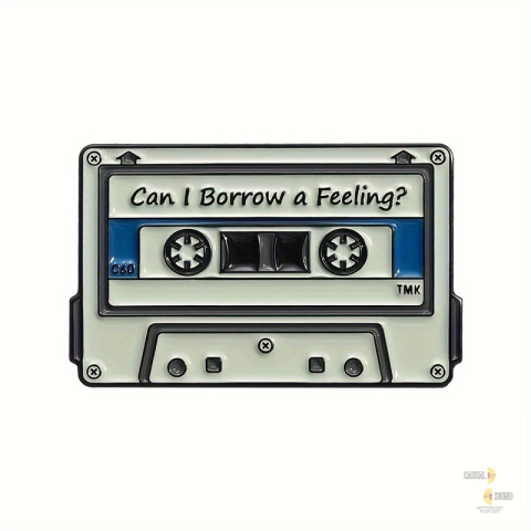 Pin, przypinka - kaseta, Can I Borrow a Feeling? Pin, przypinka - kaseta, Can I Borrow a Feeling?